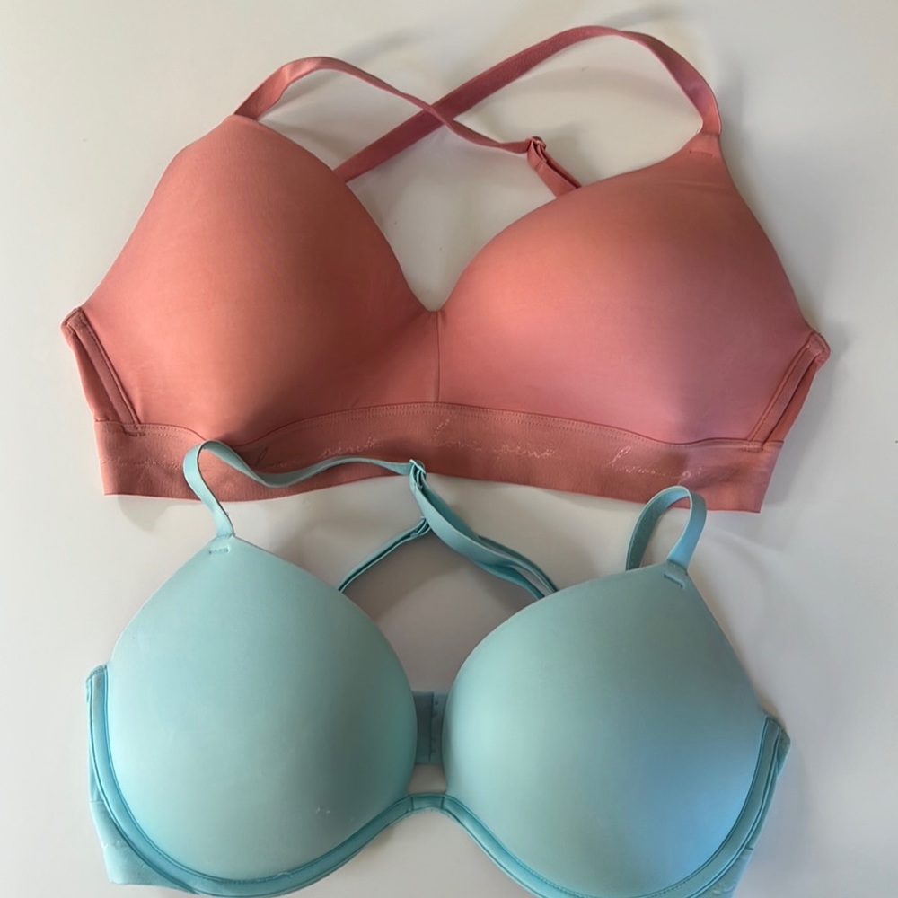 Wear Everywhere and Wear Everywhere super push up 34 D PINK Victoria’s Secret